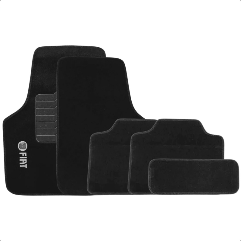 Tapete Carpete Universal Fiat 5 PÇs Cinza Requinte