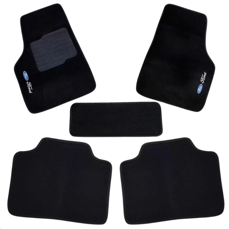 Tapete Carpete Universal Ford 5 PÇs Preto Requinte