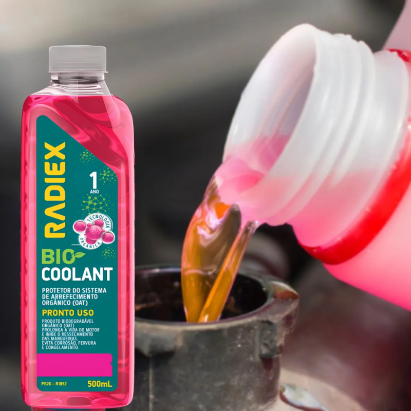 Aditivo Radiador 500ml Biocoolant Pronto Pra Uso Rosa