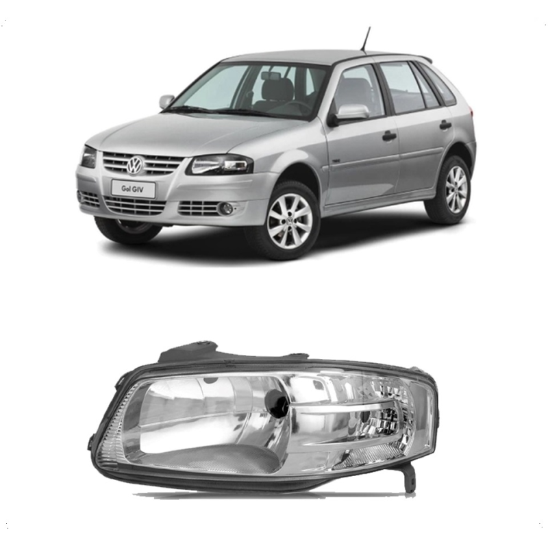 Farol Vw Gol/parati/saveiro G4 2005 Ate 2014 Esquerdo Mascara Cromada Arteb