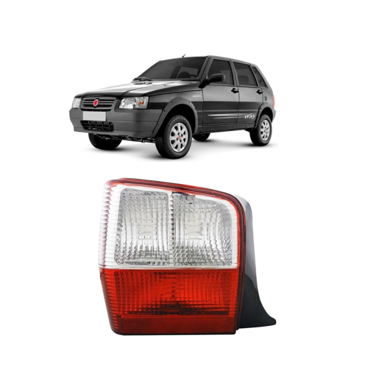 Lanterna Traseira Fiat Uno 2004 Em Diante Le Bicolor Cofran Retrovisores Lanternas