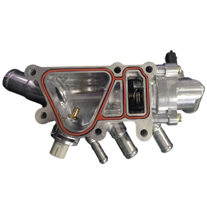Carcaca Valv Termost Ford Fiesta/ecosport/ka/focus/escort/courier 1.0/1.6 8v C/ Valv. C/ 2 Sensores Aluminio Bico Ret...