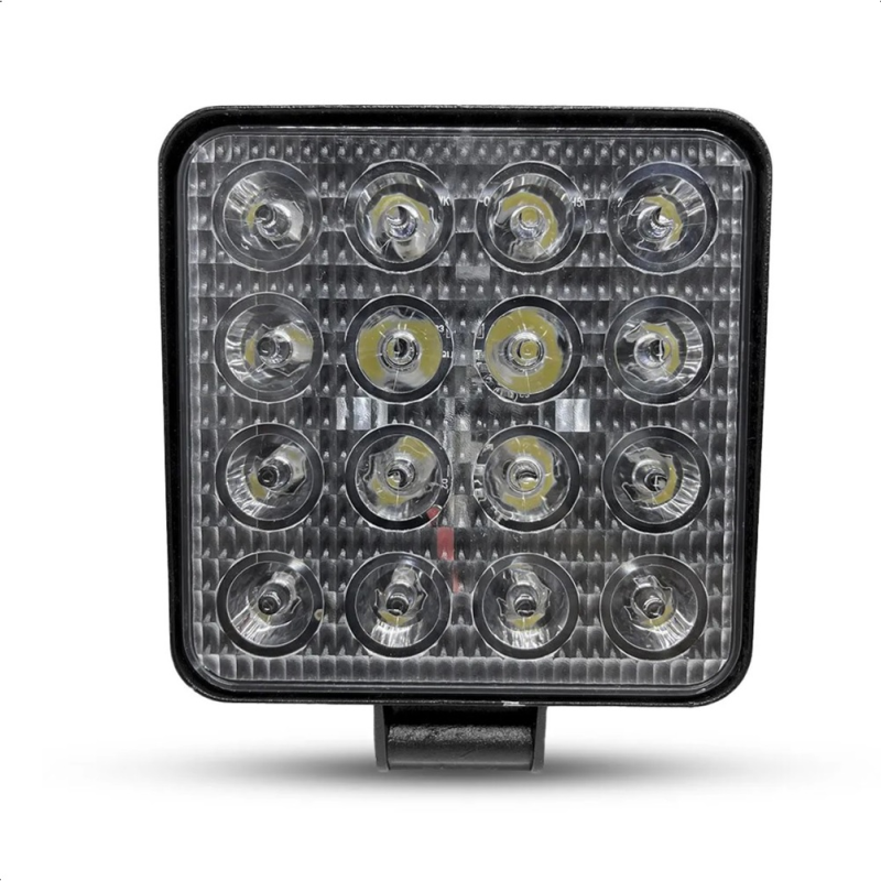 Farol Auxiliar Quadrado 16 Leds Slim Fit 12/24v 6000k Tarponn
