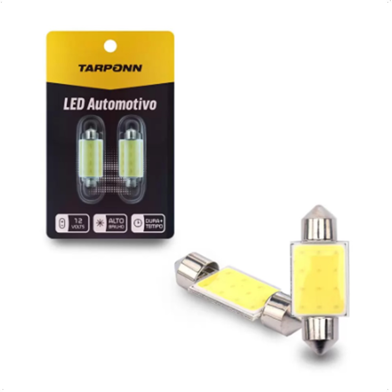 Par Lampada Led Torpedo Sj-cob-12c-36mm 12v 6000k Tarponn