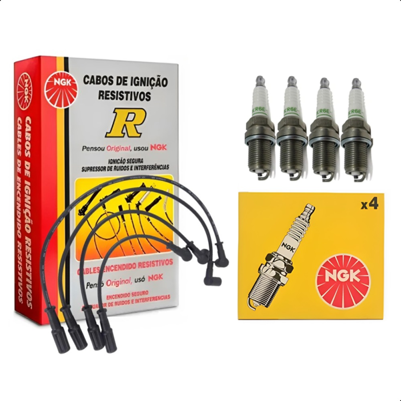 KIT CABO E VELA UNO PALIO SIENA STRADA 1.0/1.4 FIRE FLEX NGK