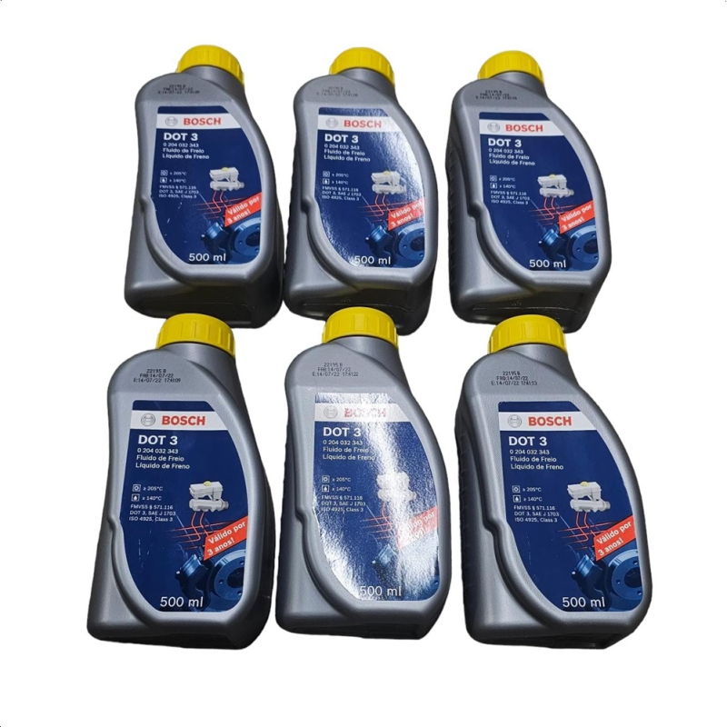 KIT 6 FLUIDO OLEO DE FREIO DOT3 500ML BOSCH