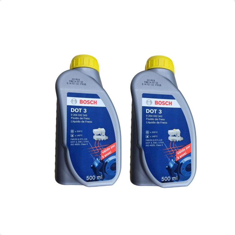 KIT 2 FLUIDO OLEO DE FREIO DOT3 500ML BOSCH