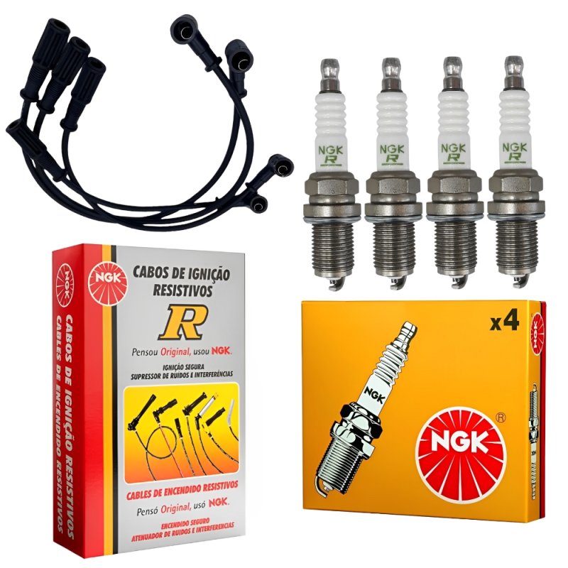 KIT CABO E VELA IGNIÇÃO FIAT UNO PALIO SIENA 1.0/1.3 8V FIRE